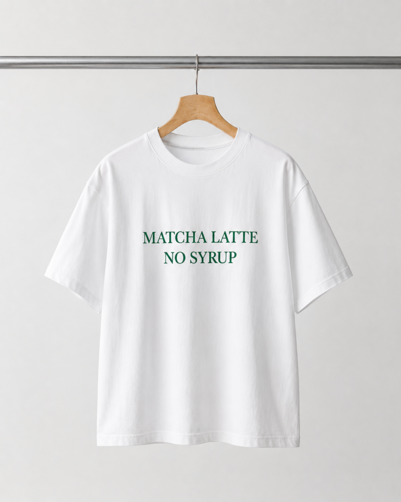 T-Shirt : Matcha Latte no syrup - Cotton fabric