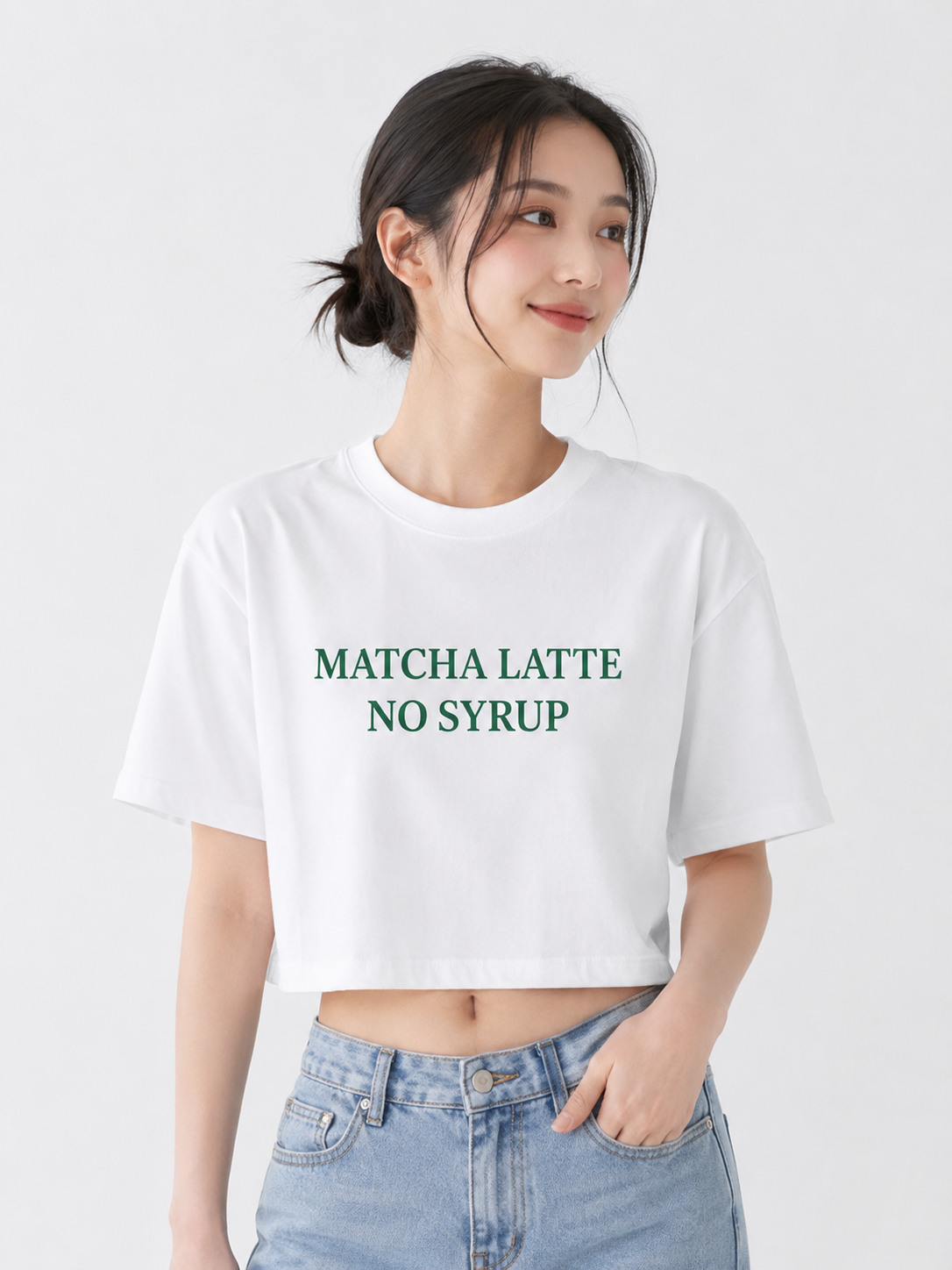 T-Shirt : Matcha Latte no syrup - Cotton fabric - Image 3