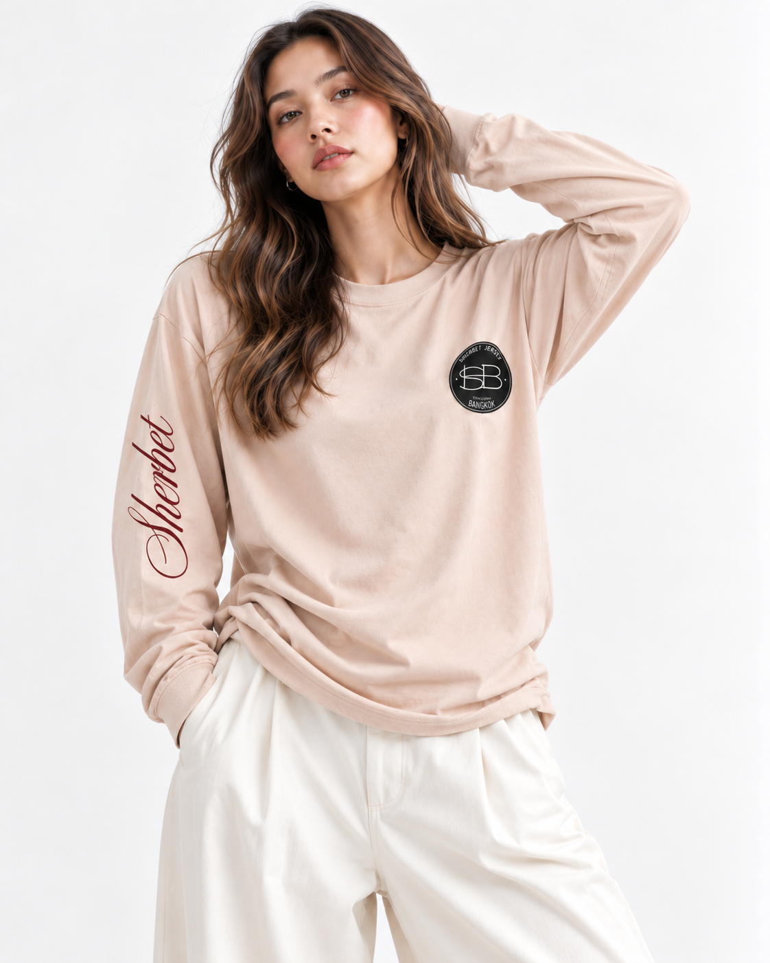 Long sleeve - Autumn (Wine&Beige) - Image 2