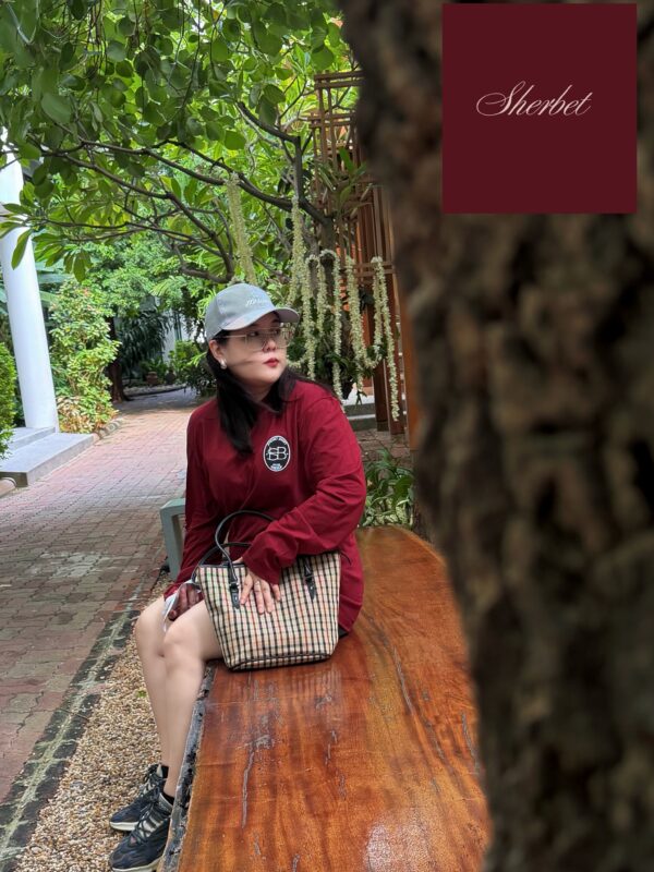 Long sleeve - Autumn (Wine&Beige) - Image 12