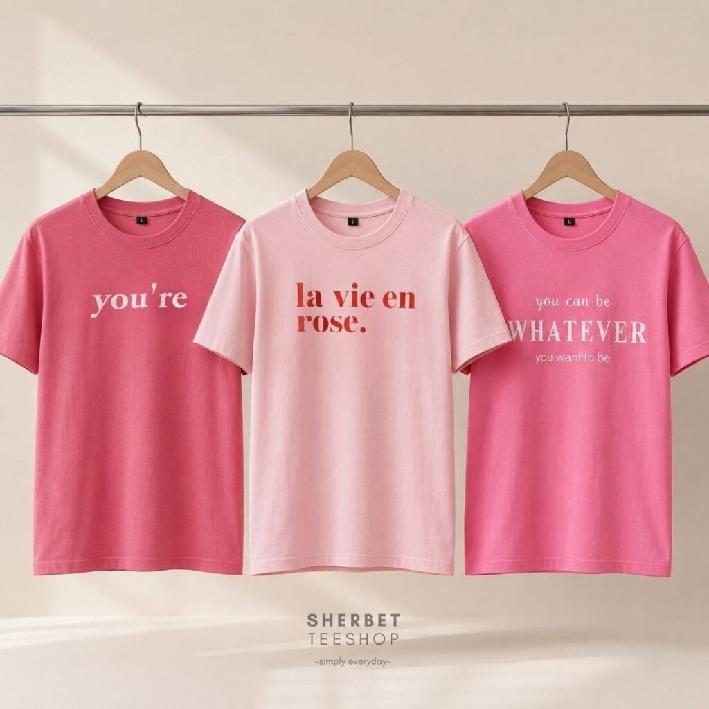 T-Shirt : Pink mode – Cotton fabric