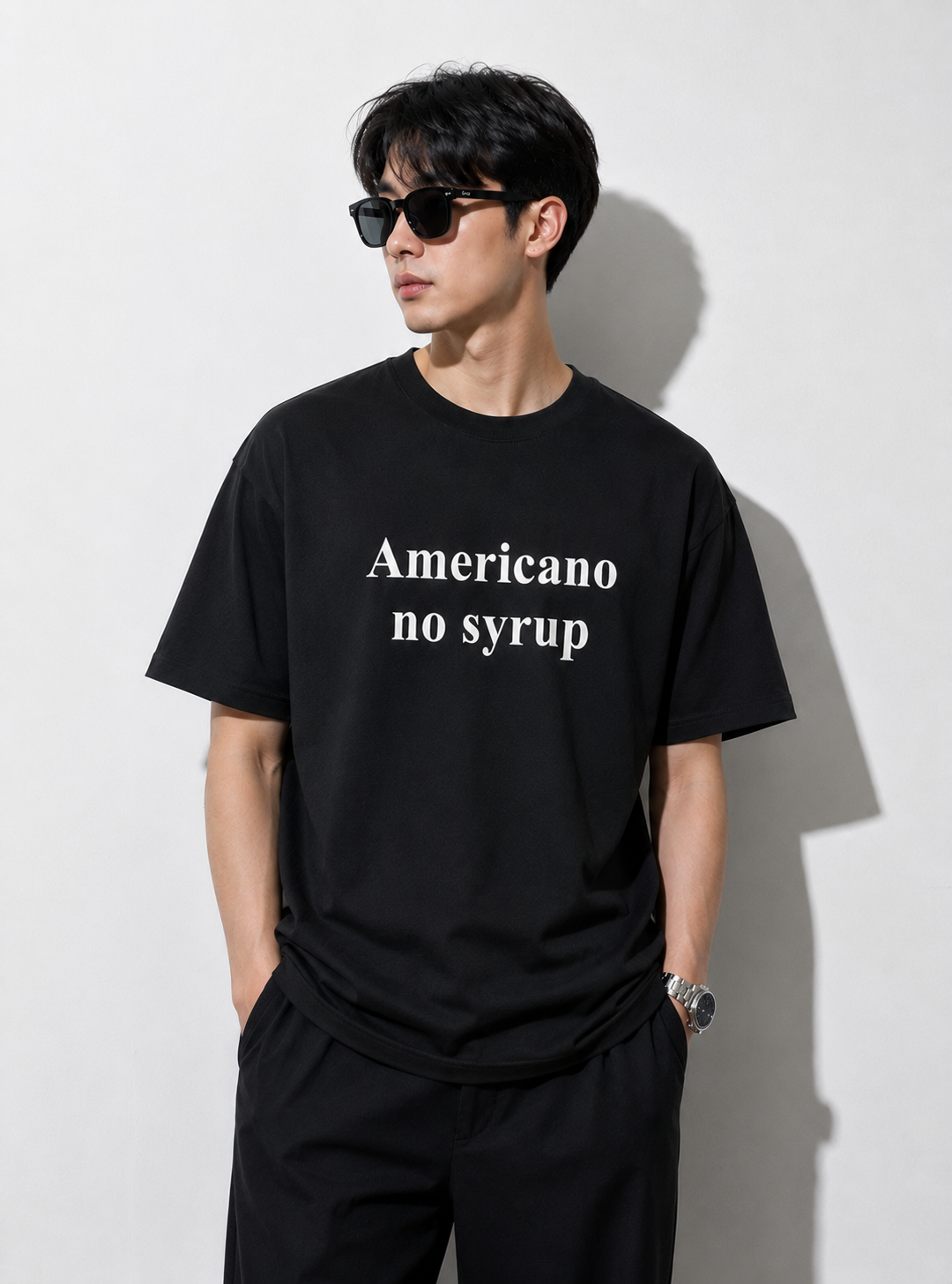 T-Shirt : Americano no syrup - Cotton fabric - Image 2