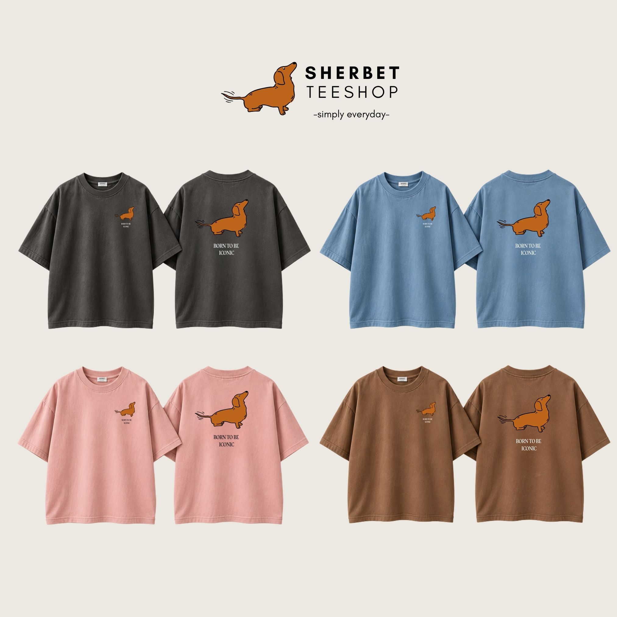T-shirt Oversize : Born To be Iconic 🤎 - Image 4