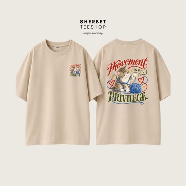 T-shirt Oversize : Cat / your mind 🤎 - Image 5