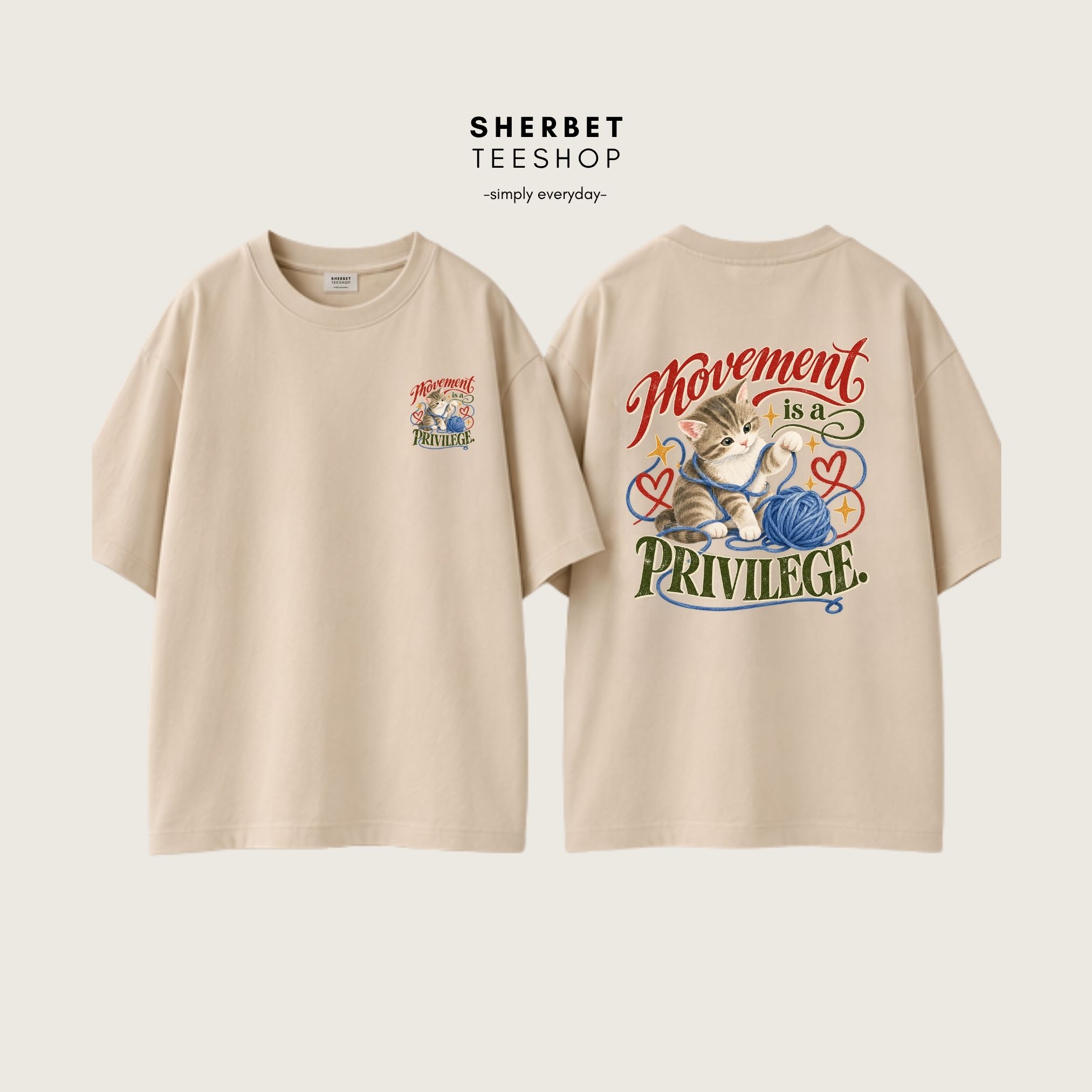 T-shirt Oversize : Cat / your mind 🤎 - Image 5