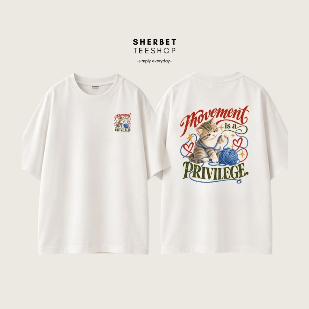 T-shirt Oversize : Cat Movement ❤️