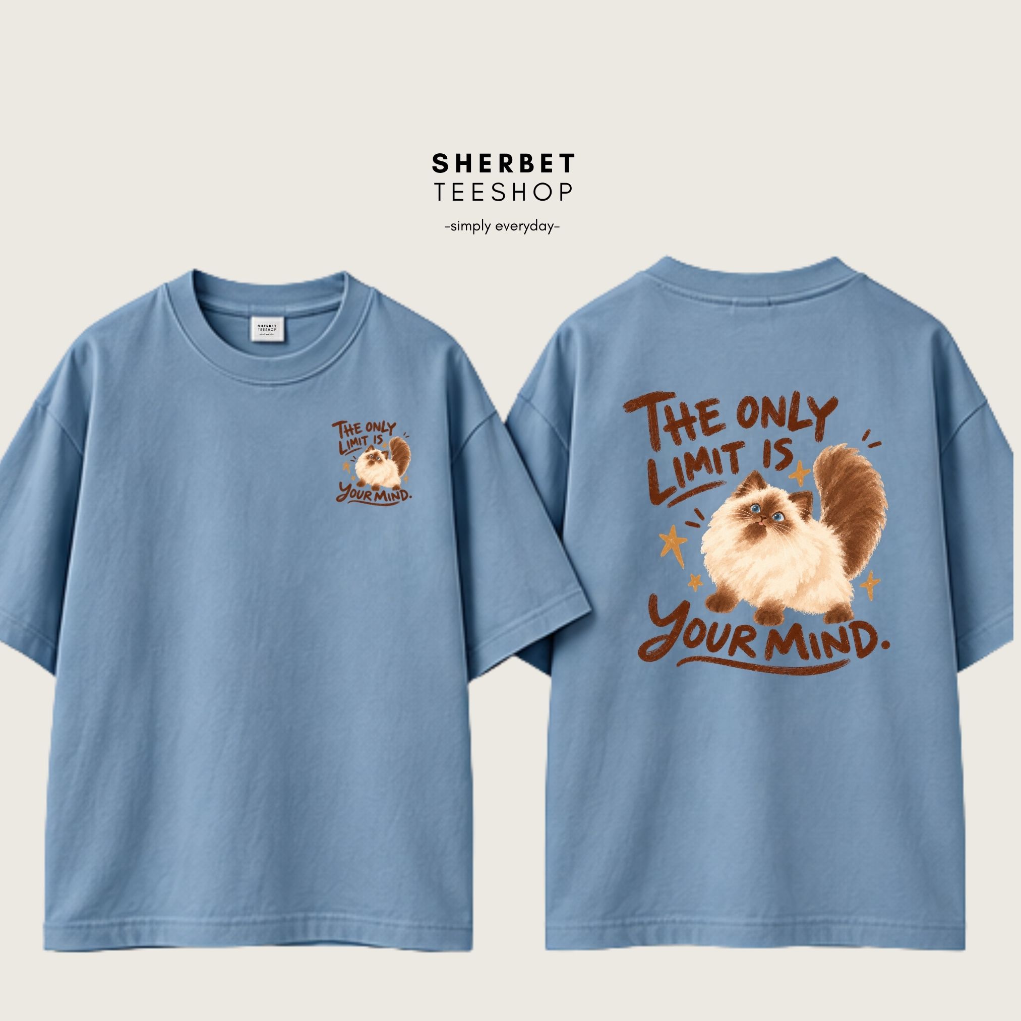 T-shirt Oversize : Cat / your mind 🤎 - Image 2