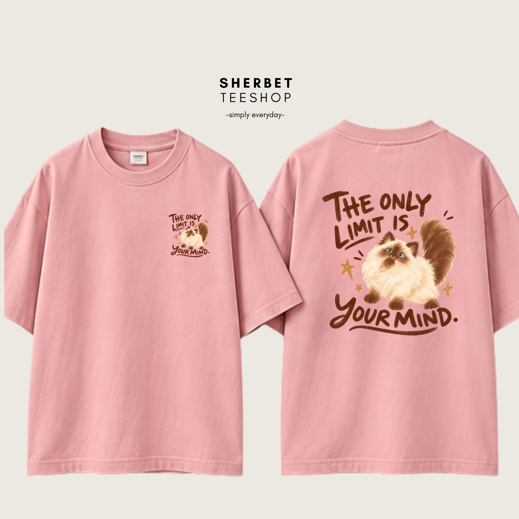 T-shirt Oversize : Cat / your mind 🤎 - Image 3