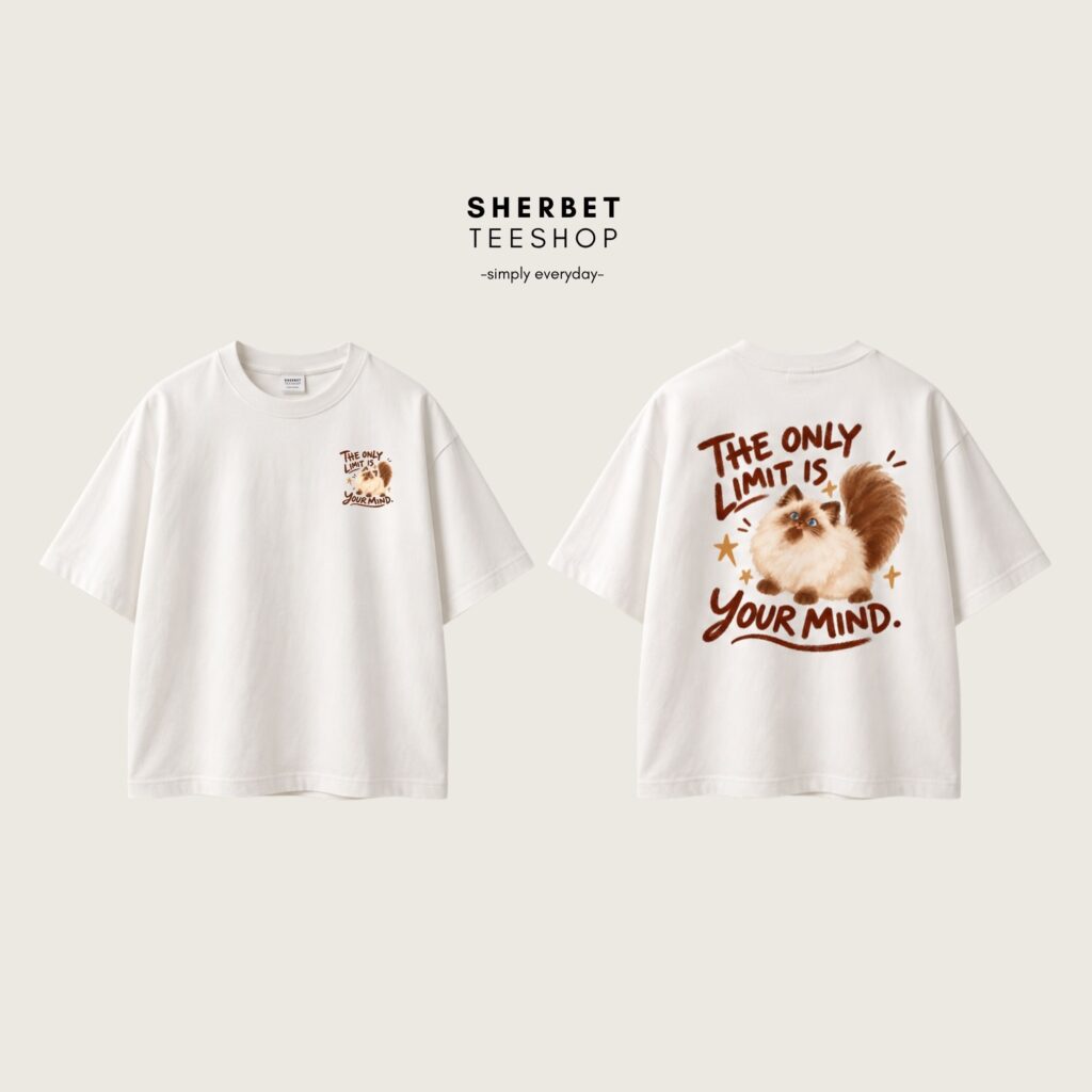 T-shirt Oversize : Cat / your mind 🤎