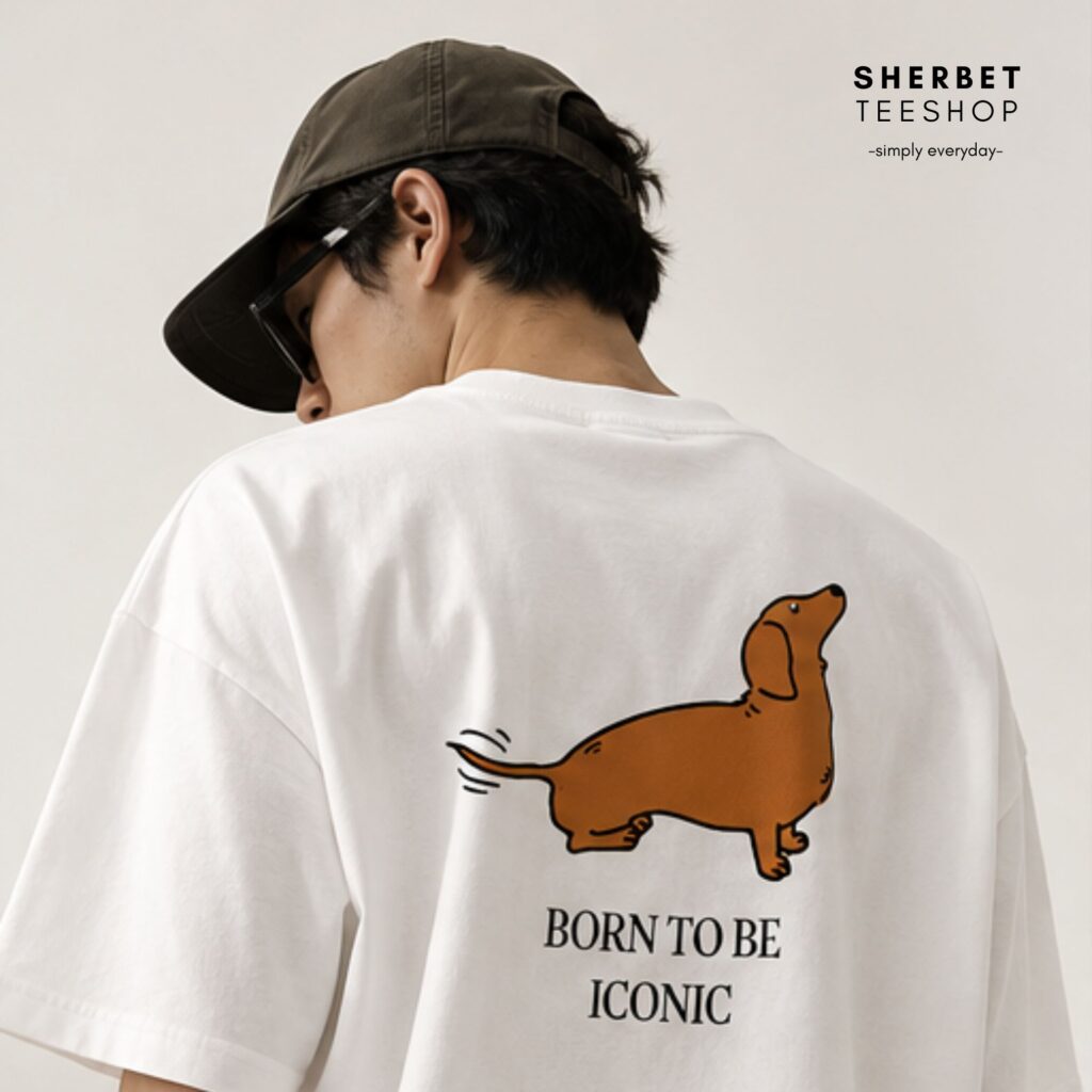 T-shirt Oversize : Born To be Iconic 🤎